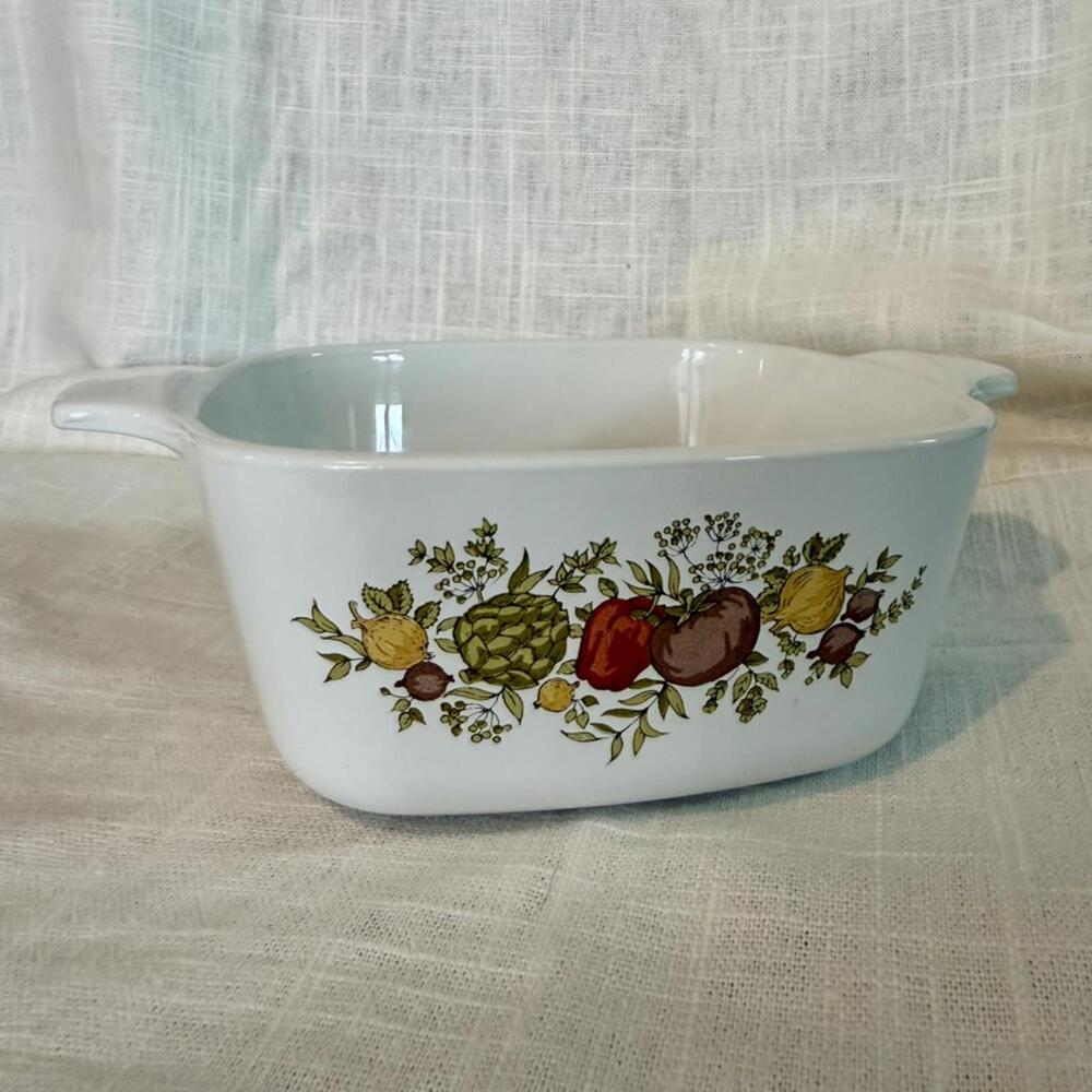 Vintage Corning Ware Spice of Life Small Casserole Dish With Lid 70's